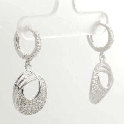 Oval Drop Diamond Dangle Earrings