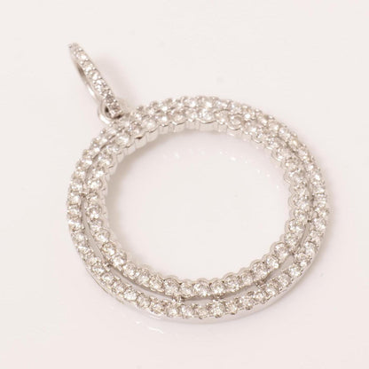 Circle Loop Halo Natural Diamond Pendant