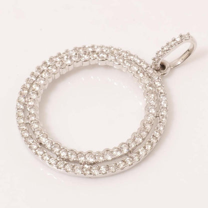 Circle Loop Halo Natural Diamond Pendant