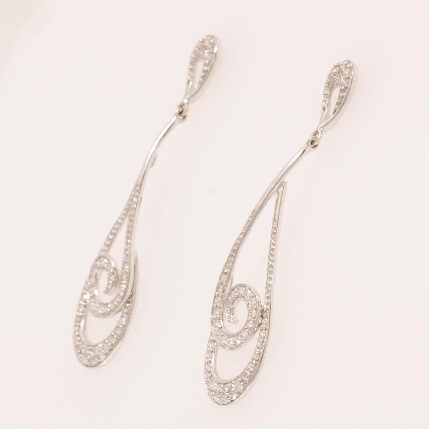 Teardrop Dangle Diamond Earrings