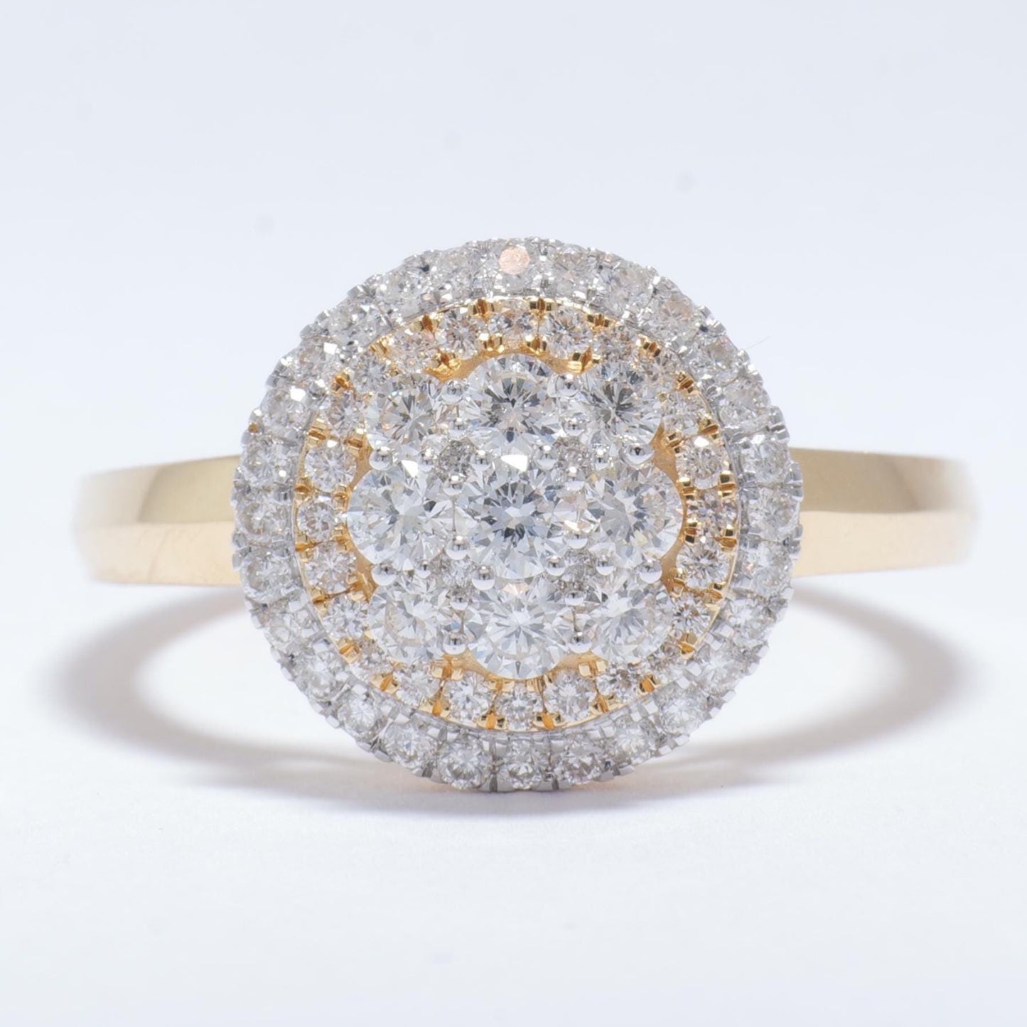 Floral Clustered Natural Diamond Bridal Ring