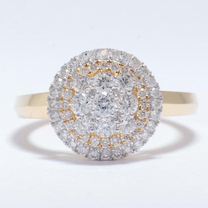 Floral Clustered Natural Diamond Bridal Ring