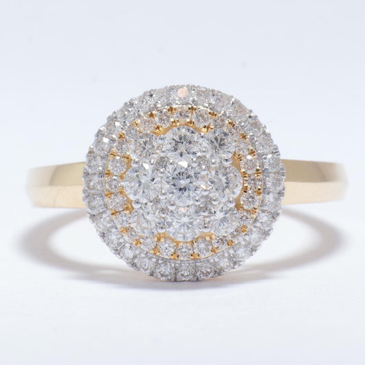 Floral Clustered Natural Diamond Bridal Ring