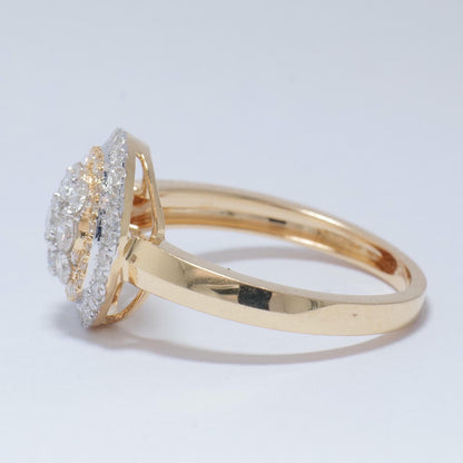 Floral Clustered Natural Diamond Bridal Ring