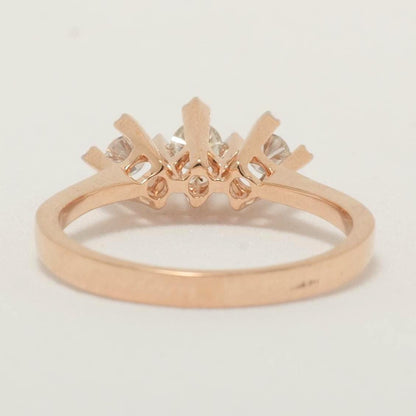 Three Stone Natural Diamond Wedding Ring