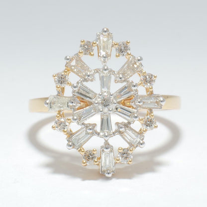 Baguette Starburst Natural Diamond Ring