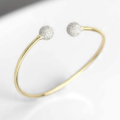 Orbs Natural Diamond Open Cuff Bracelet