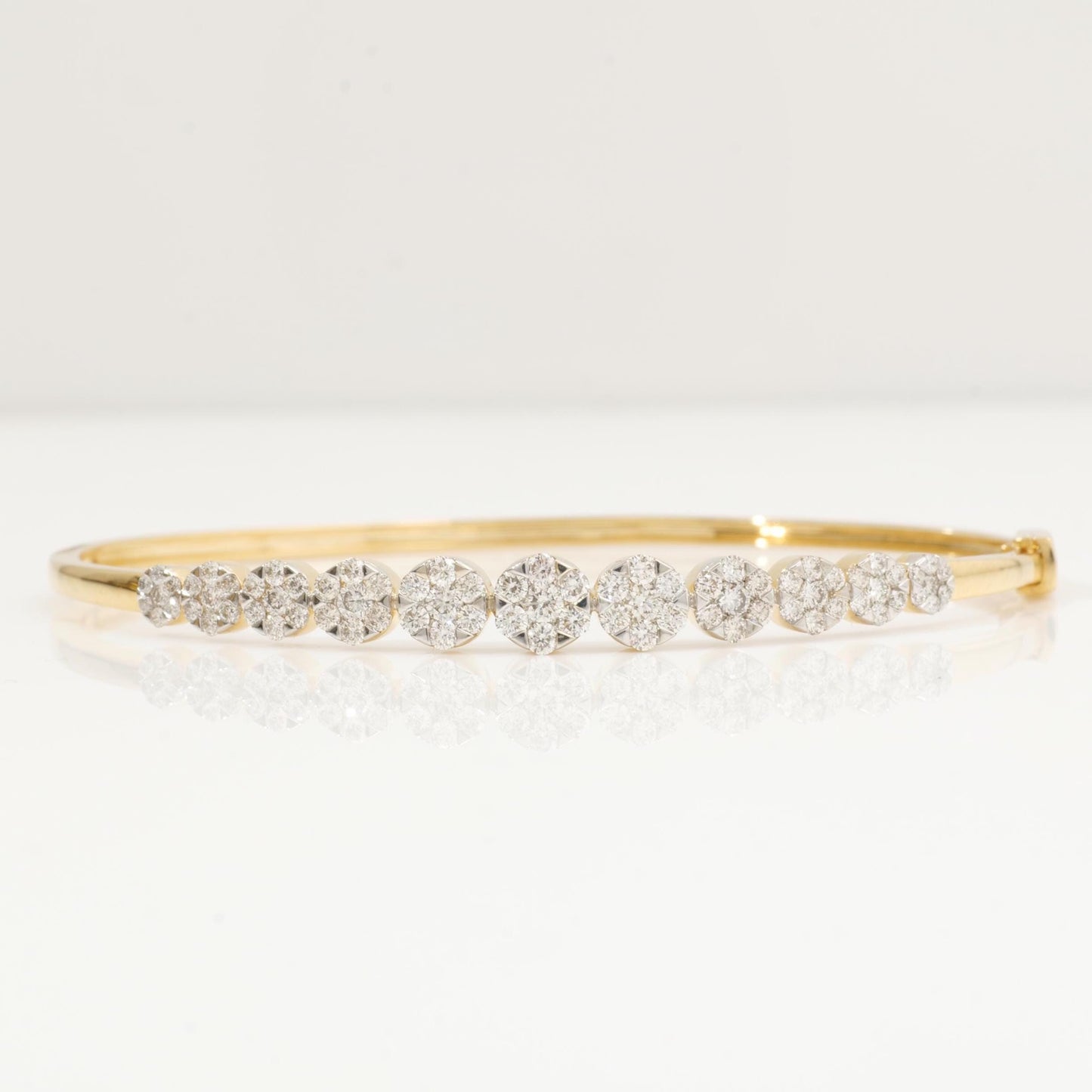 Flower Cluster Natural Diamond Cuff Bracelet