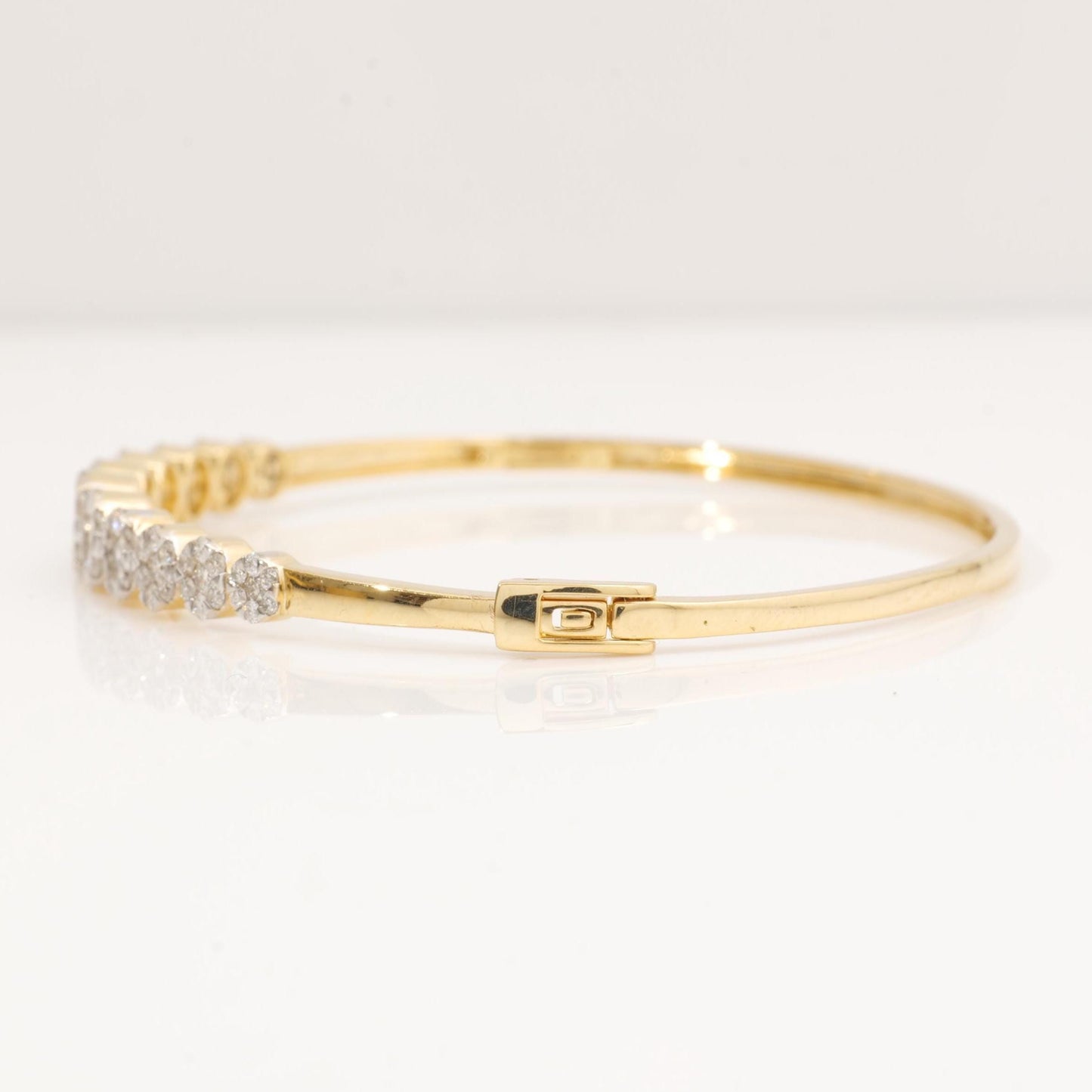 Flower Cluster Natural Diamond Cuff Bracelet
