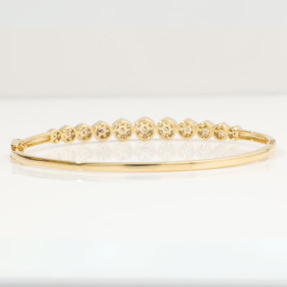 Flower Cluster Natural Diamond Cuff Bracelet