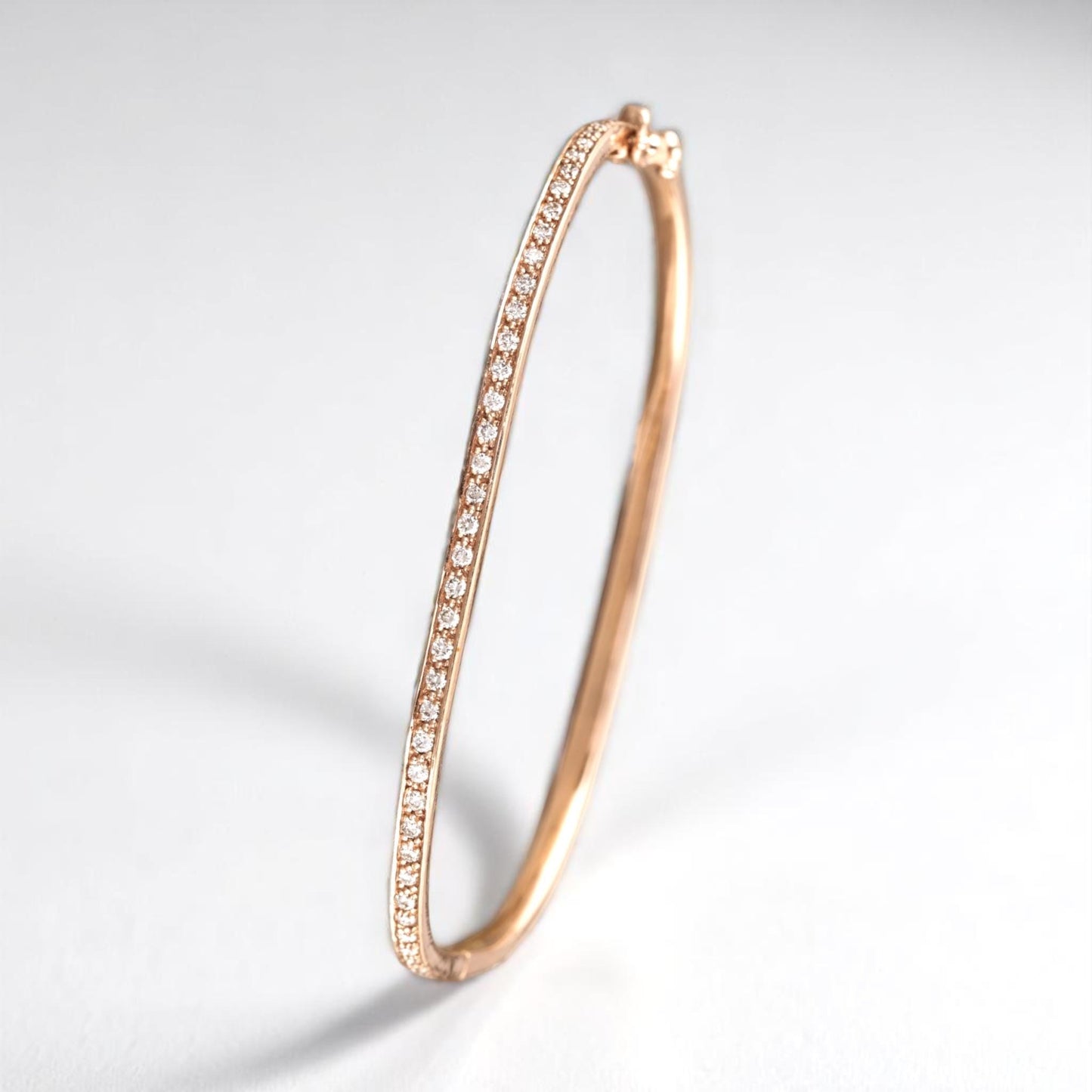 Square Trinity Natural Diamond Bangle Bracelet
