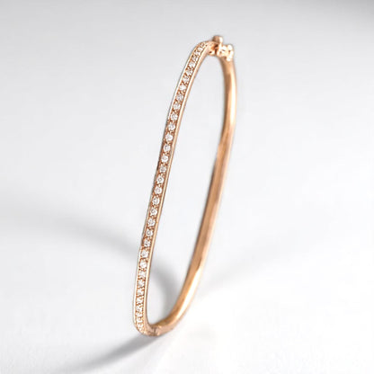 Square Trinity Natural Diamond Bangle Bracelet
