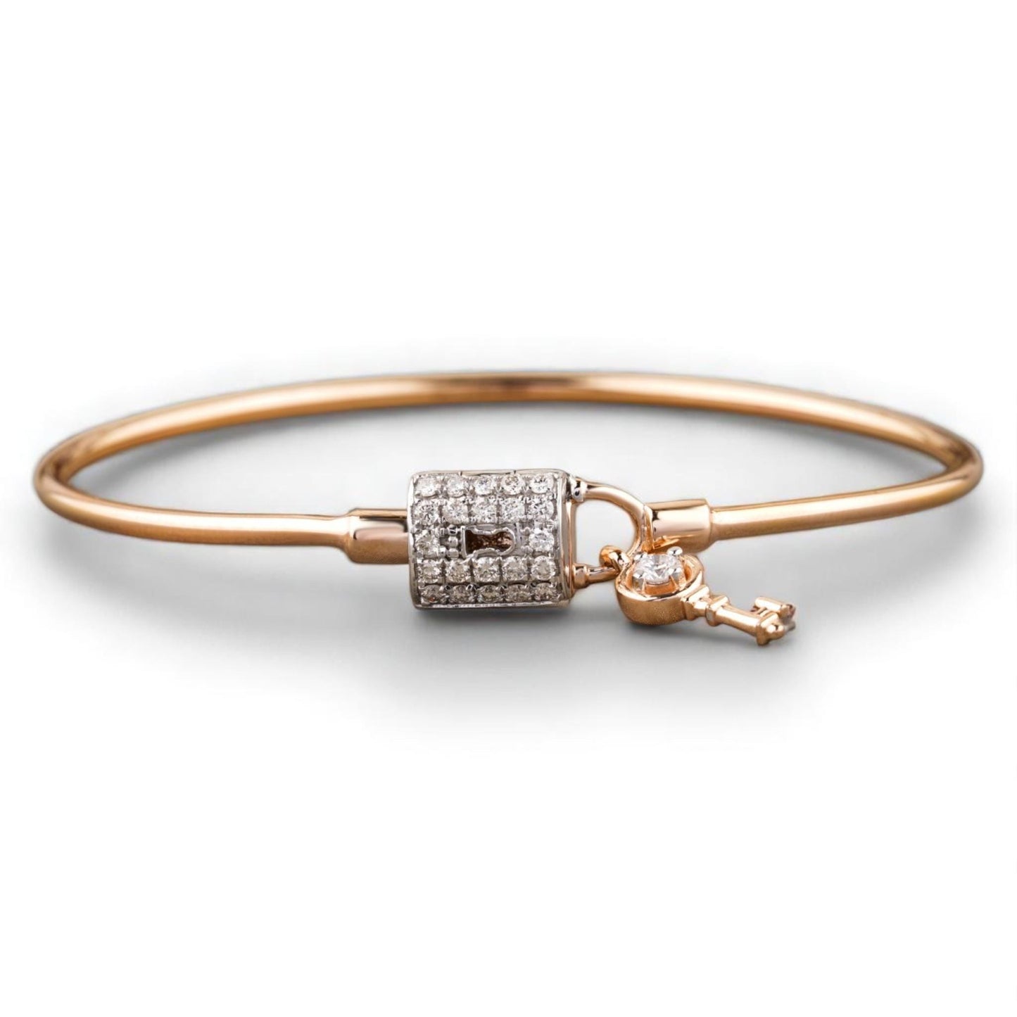 Lock & Key Natural Diamond Minimalistic Bracelet