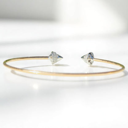 Cone End Natural Diamond Minimalistic Stacking Bracelet