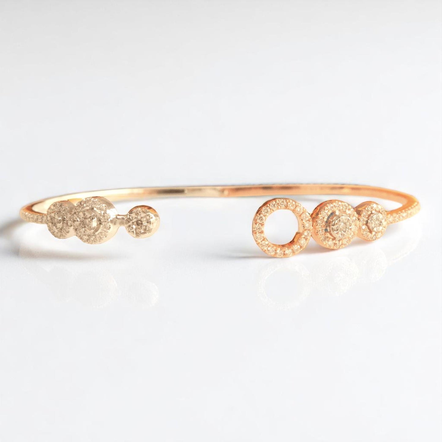 Halo Circle Cluster Pave Natural Diamond Bracelet