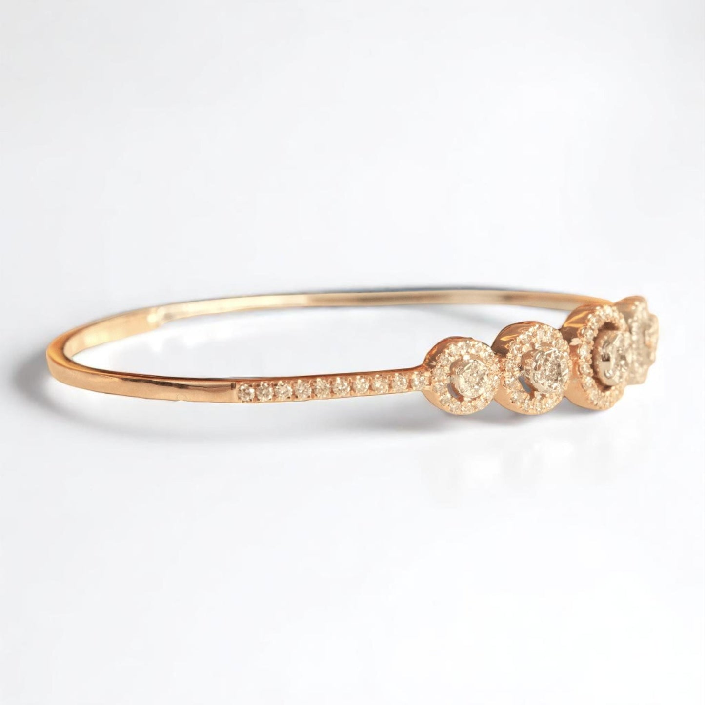 Halo Circle Cluster Pave Natural Diamond Bracelet