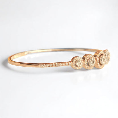 Halo Circle Cluster Pave Natural Diamond Bracelet