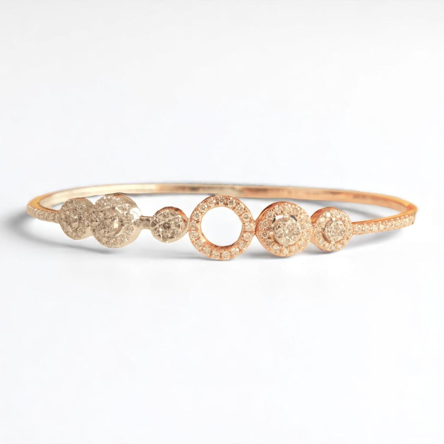Halo Circle Cluster Pave Natural Diamond Bracelet