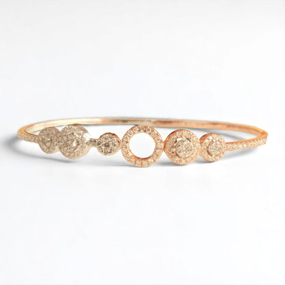 Halo Circle Cluster Pave Natural Diamond Bracelet