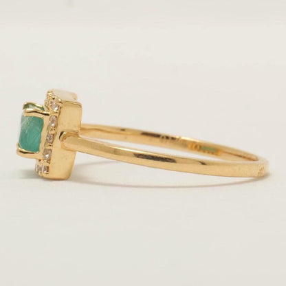 Halo Natural Emerald Diamond Bridal Ring