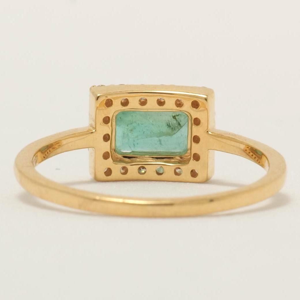 Halo Natural Emerald Diamond Bridal Ring