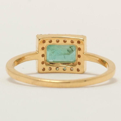 Halo Natural Emerald Diamond Bridal Ring