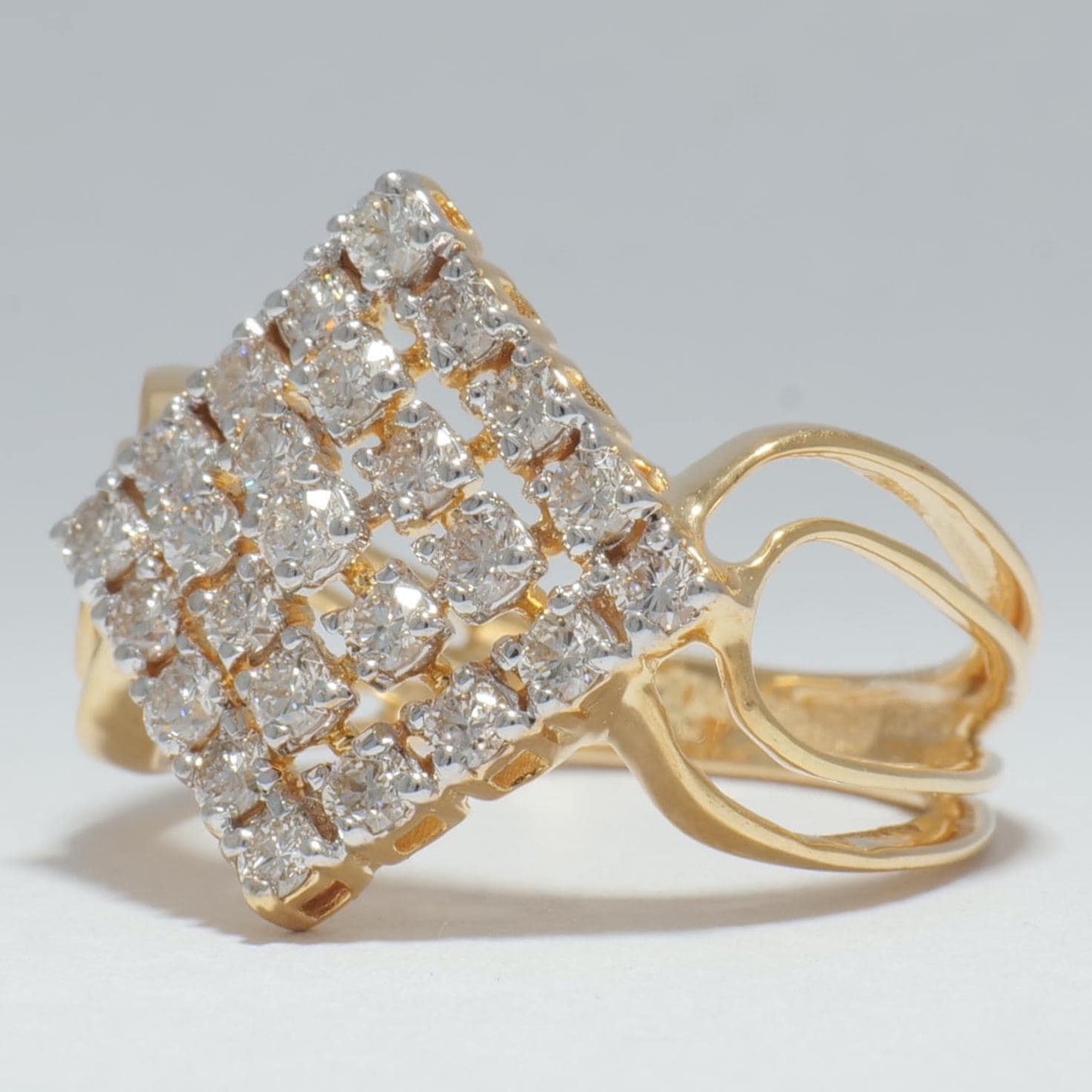 Halo Square Natural Diamond Bridal Ring