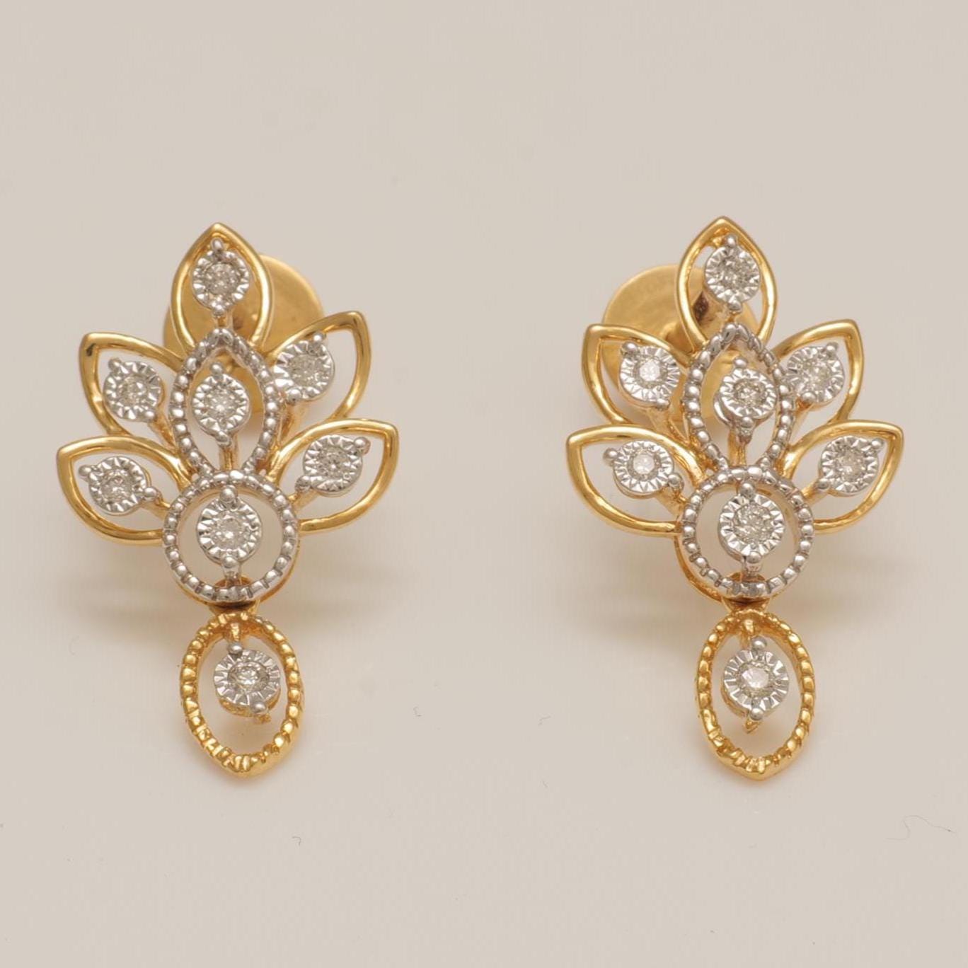 Floral Diamond Drop Earrings