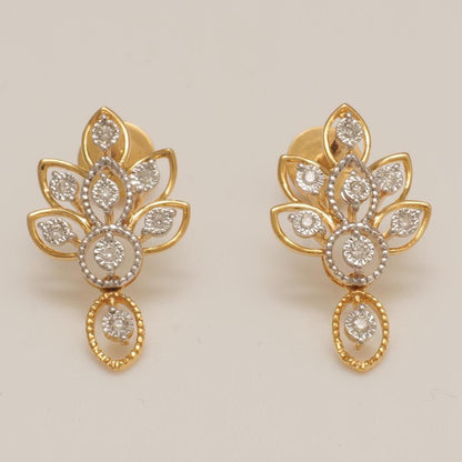 Floral Diamond Drop Earrings