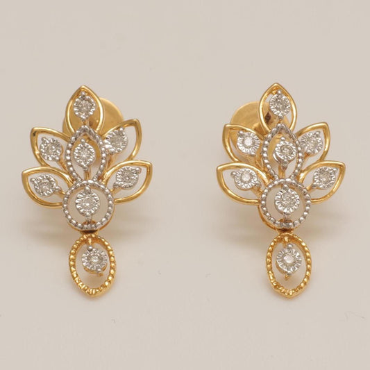 Floral Diamond Drop Earrings