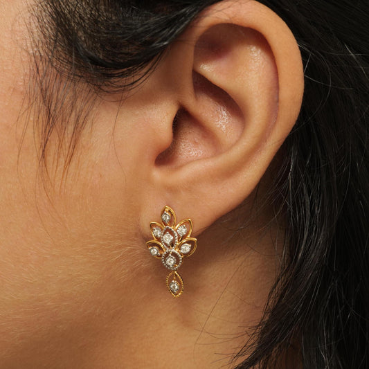 Floral Diamond Drop Earrings