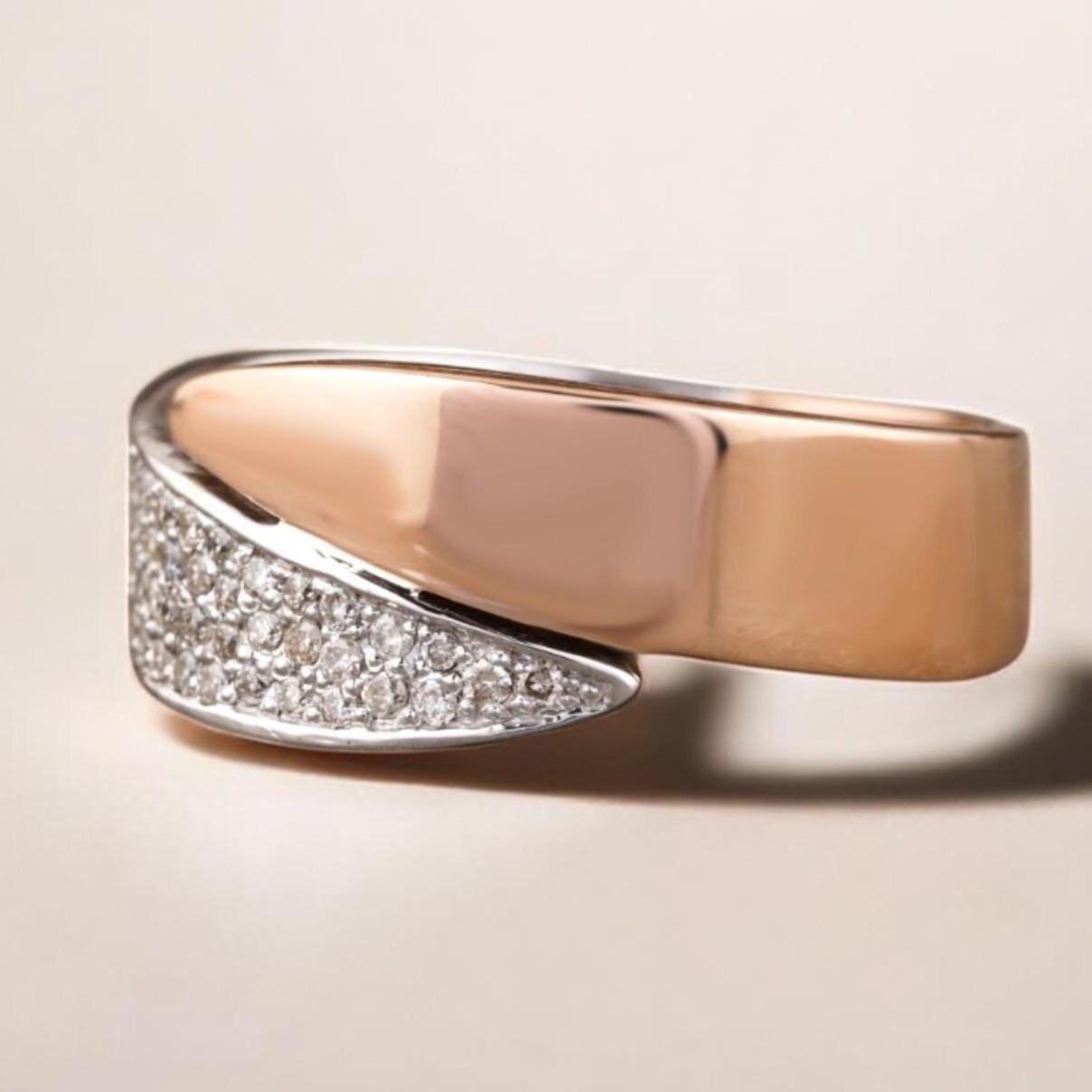 Wrap Natural Diamond Open Cuff Band Ring