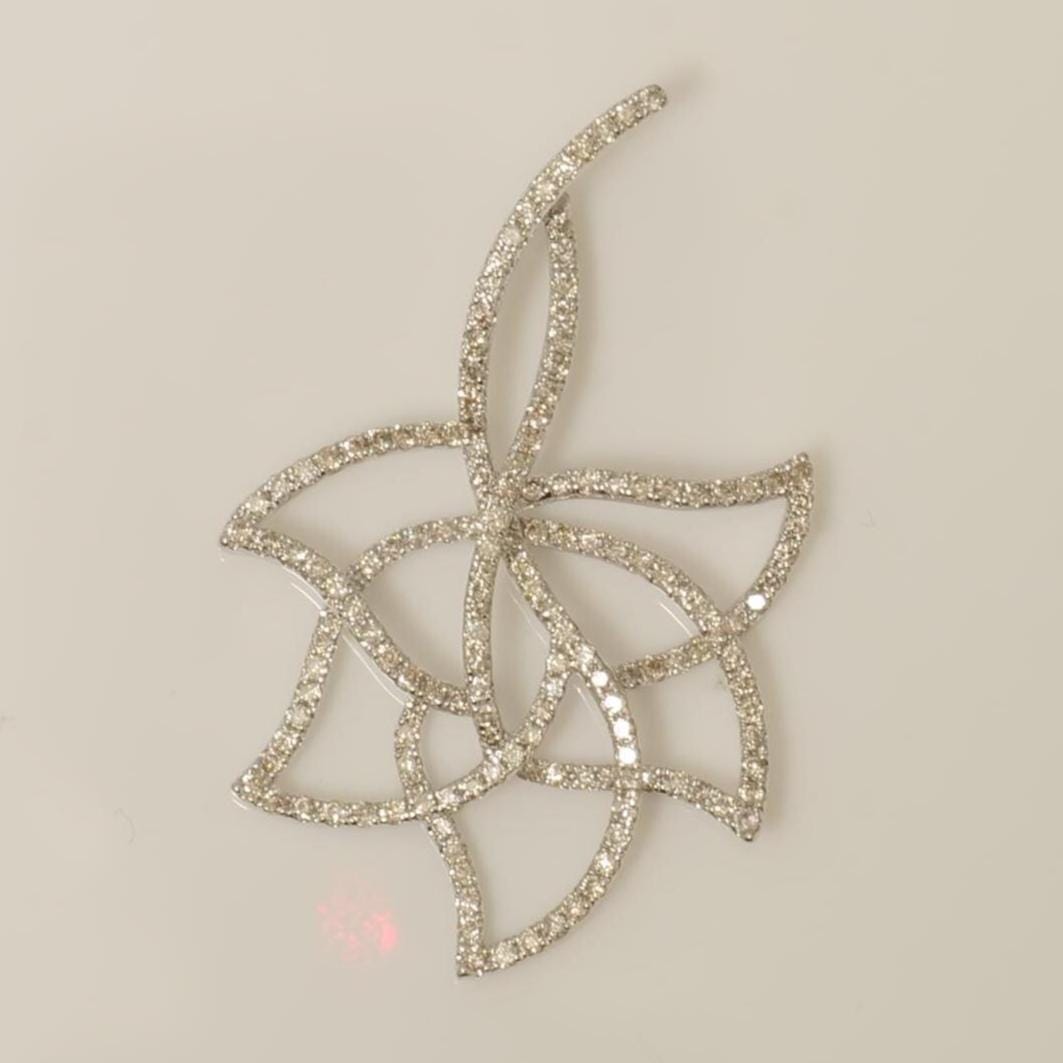Floral Natural Diamond Openwork Pendant