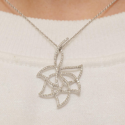 Floral Natural Diamond Openwork Pendant