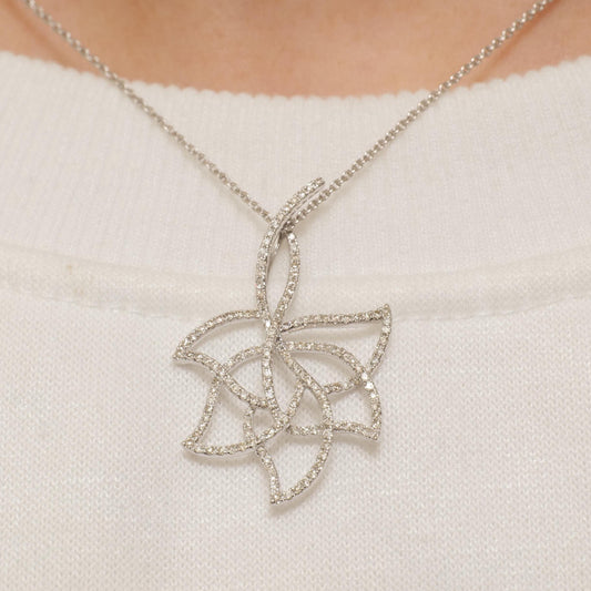 Floral Natural Diamond Openwork Pendant