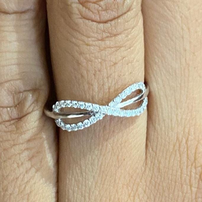 Criss Cross Infinity Diamond Ring