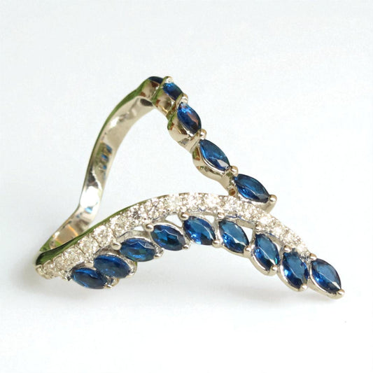 Natural Blue Sapphire & Diamond Ring