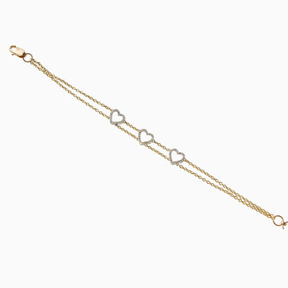 Heart Natural Diamond Stackable Bracelet