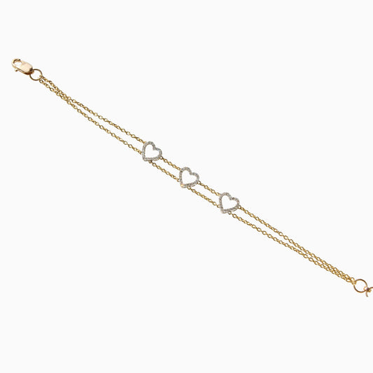 Heart Natural Diamond Stackable Bracelet