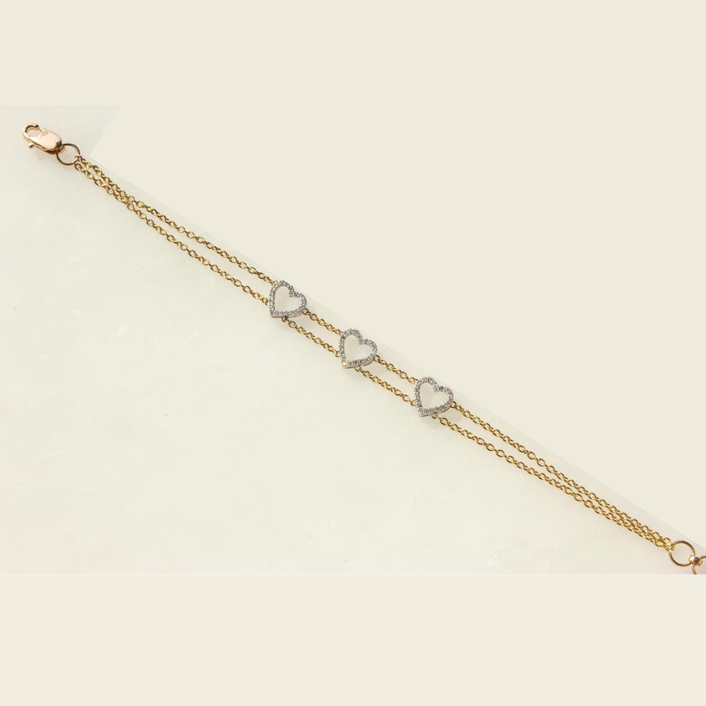 Heart Natural Diamond Stackable Bracelet