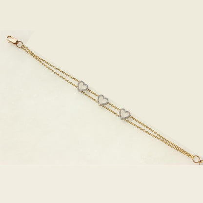 Heart Natural Diamond Stackable Bracelet