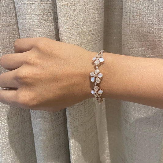 Floral Cluster Natural Diamond Bracelet