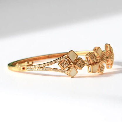 Floral Cluster Natural Diamond Bracelet