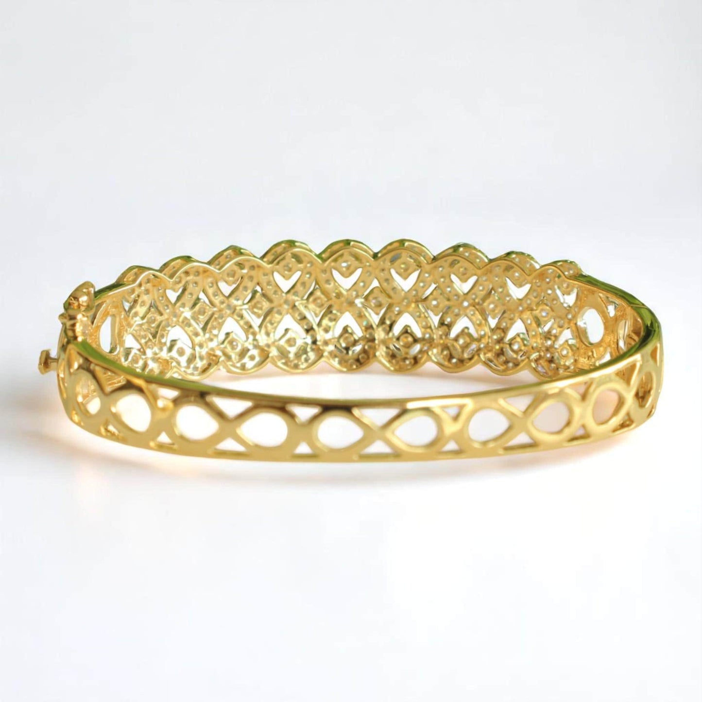 Infinity Natural Diamond Wide Bridal Bangle Bracelet