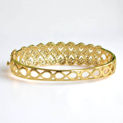 Infinity Natural Diamond Wide Bridal Bangle Bracelet