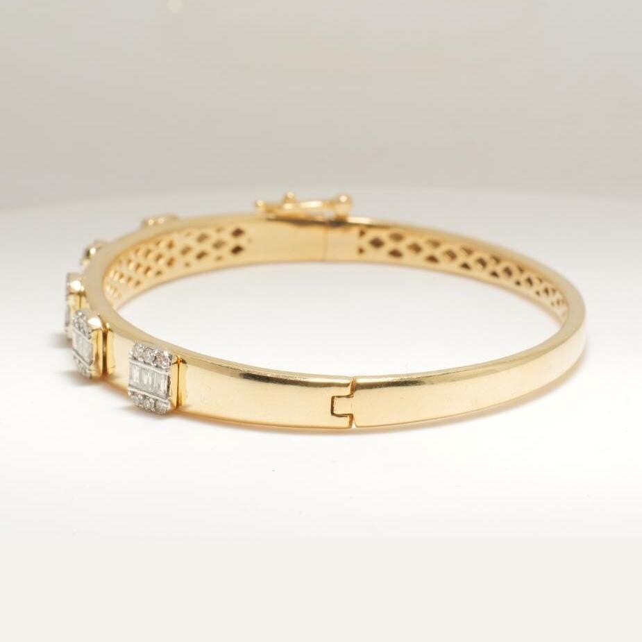 Bar Cluster Natural Diamond Bangle Bracelet