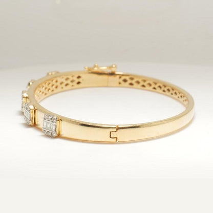 Bar Cluster Natural Diamond Bangle Bracelet