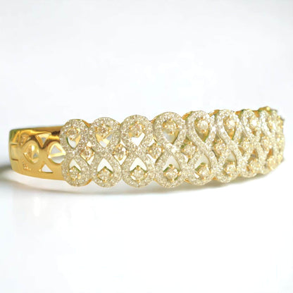 Infinity Natural Diamond Wide Bridal Bangle Bracelet