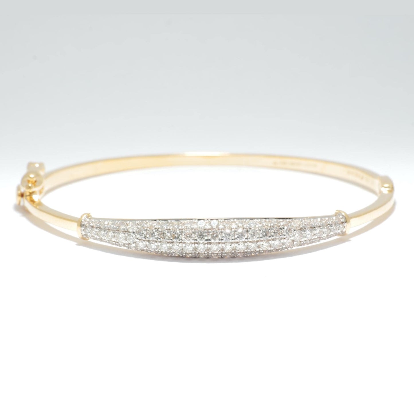 Pave Natural Diamond Bar Bangle Bracelet