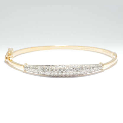 Pave Natural Diamond Bar Bangle Bracelet